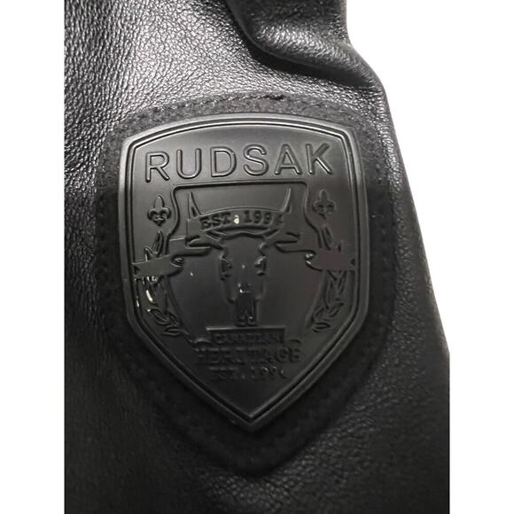 RUDSAK Women’s Two Tone Nylon Long Rain Coat - Nylon Leather Navy Black‎ - P / S - Picture 5 of 8